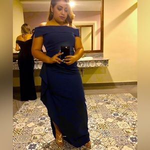 Vince Camuto Blue Maxi Dress with Slit - Size 12